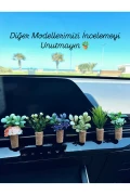 عطر خودرو مینی دکوری | گلدان چوبی دست ساز با گل | دیفیوزر کلیپ‌دار