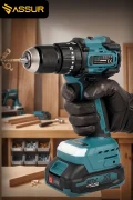 دریل شارژی ضربه‌ای بدون ذغال ASSUR 21v با ماندن فولادی