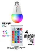 لامپ RGB LED با کنترل از راه دور نورپردازی محیطی 2000 لومن صرفه‌جویی در مصرف انرژی و تغییر رنگ
