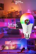 لامپ RGB LED با کنترل از راه دور نورپردازی محیطی 2000 لومن صرفه‌جویی در مصرف انرژی و تغییر رنگ