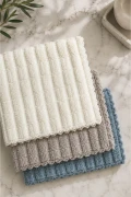 3 عدد دستمال تمیزکننده با بافت پفکی با جذب بالا 30x30 سانتیمتر برای آشپزخانه و حمام