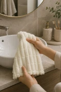 3 عدد دستمال تمیزکننده با بافت پفکی با جذب بالا 30x30 سانتیمتر برای آشپزخانه و حمام