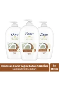 صابون مایع مرطوب‌کننده با عصاره روغن نارگیل و شیر بادام 450 میلی‌لیتر x3 عدد