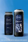 ژل دوش و حمام مردانه NIVEA مدل Deep Clean 500ml، مناسب برای بدن، مو و صورت، با رایحه مردانه و تمیزکنندگی عمیق