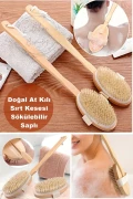 کیسه حمام طبیعی با دسته چوبی و برس نرم