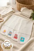 حوله پشت کودک ۴ تکه موسلین %۱۰۰ پنبه نوزاد تر بی اکرو