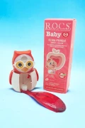 ست مراقبت نوزاد جغد Rocs - خمیر دندان نوزاد + مسواک + ظرف نگهداری جغد Flipper