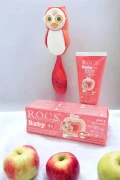 ست مراقبت نوزاد جغد Rocs - خمیر دندان نوزاد + مسواک + ظرف نگهداری جغد Flipper