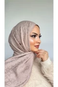 شال پنبه‌ای طرح پلنگی بژ