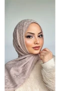 شال پنبه‌ای طرح پلنگی بژ