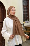 شال پنبه‌ای نازک آورا کاراملی