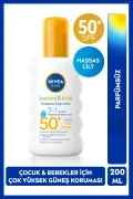 اسپری ضد آفتاب با SPF50+ برای کودکان و نوزادان 200ml، مناسب پوست حساس، بدون عطر، از 6 ماه به بالا