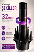 فر کننده مو اتوماتیک HRS-430 با قطر 32 میلیمتر - موج آبی - سفید