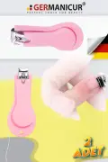 مجموعه ۲ عددی قیچی ناخن بچه با محفظه چفتی صورتی