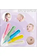 دو عدد پنس تمیزکننده بینی، گوش و ناف نوزاد با نوک باریک پلاستیکی + چنگال و قاشق