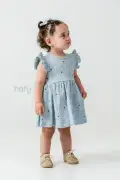 پیراهن دخترانه / نوزادی با آستین فرفری و طرح فیل شاداب، مناسب تابستان
