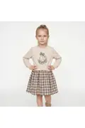 ست پیراهن و دامن با طرح چهارخانه برای دختران