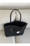 کیف دوشی بزرگ مشکی زنانه با جزئیات حلقه‌ای