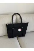 کیف دوشی بزرگ مشکی زنانه با جزئیات حلقه‌ای