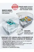 حمام و خوراکی هوشمند پرنده 2 در 1، ظرف شفاف حمام پرنده مناسب طوطی بهشتی