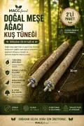 سری پرندگان شاد / نشیمنگاه پرنده از چوب طبیعی / 2 عدد - 35/45 سانتیمتر