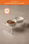 پک ۲ عددی ظرف آب و غذا برای گربه و سگ با زیرانداز سرامیکی