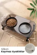 ظرف غذا و آب گربه و سگ، ظرف غذا با دو کاسه و شیب 15 درجه