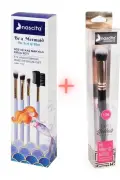 ست براش آرایش چشم و ابرو 4 عددی NASBRUSHSET92R + براش کانسیلر بیضی شکل NASBRUSH 136