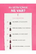 ست لاک ناخن 5 عددی با رنگ مایل به سیاه گیلاس