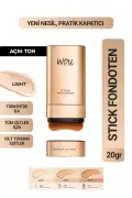 فونداسیون استیکی، کانسیلر عملی با براش، ۲ در ۱، ۲۰ گرم، رنگ روشن