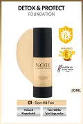 فونداسیون دتوکس و پروتکت با SPF 15 و پوشش بالا - 01 بژ