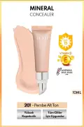 کانسیلر معدنی SPF 15 پوشاننده قوی با سر فلزی برای زیر چشم - 201 روشن