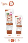 کرم ضد آفتاب SPF 50+ 75 میلی لیتر با فیلتر UVA و UVB و ویتامین E سه‌گانه با حفاظت بالا برای صورت و بدن