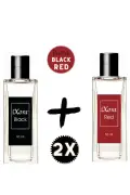 ست هدیه عطر مردانه مشکی 50 میلی لیتر و عطر زنانه قرمز 50 میلی لیتر