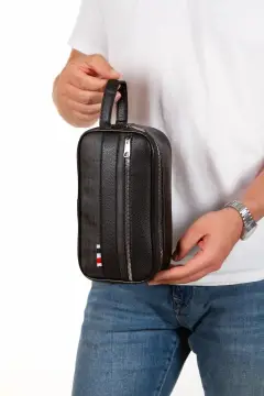 کیف دستی مردانه چرم سیاه مدل پورتفوی، کیف آرایشی و مراقبت روزانه