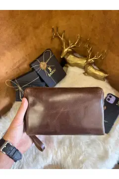 کیف دستی مردانه با دسته چرم طبیعی - کیف مسافرتی - کیف اصلاح
