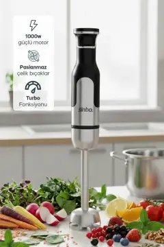 مخلوط کن SHB-7512 با بدنه استیل ضد زنگ - 1000 وات با تنظیم سرعت TURBO