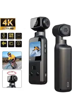دوربین اکشن مینی 4K Ultra HD | Wi-Fi، لنز چرخشی 270°، تثبیت‌کننده EIS
