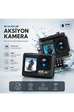 دوربین اکشن 4K Ultra HD WiFi | 20MP | 20 قطعه لوازم جانبی | زاویه دید 170° | کیف ضد آب