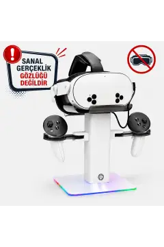 پایه شارژ VR با نور RGB | نگهدارنده عینک VR و کنترلر سازگار با Meta Quest 3S / Quest 3 / Quest 2