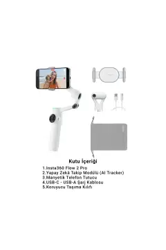کیت دنبال‌کننده هوشمند Flow 2 Pro سفید – ۳۶۰° دنبال‌کردن، پیدا کردن من، مگ‌سیف، ضد لرزش