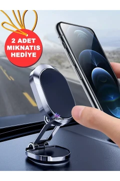 نگهدارنده تلفن همراه مغناطیسی و تاشو برای خودرو و میز با قابلیت چرخش 360 درجه