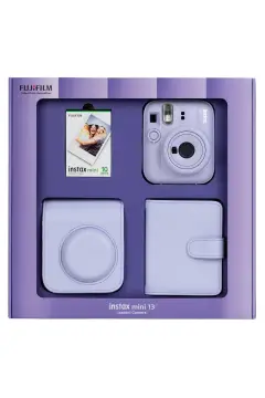 دوربین عکس Instax mini 13 لیلا با 10 عدد فیلم، آلبوم مربع و جعبه کیف چرم