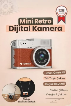 دوربین دیجیتال مینی سلفی ویدئو و وُلاگ مینی با کلید 1080P CMR35 قهوه‌ای