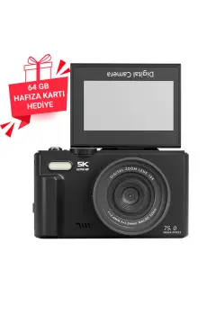 دوربین دیجیتال ویدئو بلاگ با صفحه نمایش 3 اینچی، زوم 18 برابر و فلش - کارت 64GB
