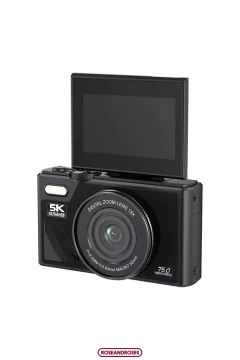 دوربین ویدئو و عکس‌برداری و لاگ با صفحه نمایش چرخان 18x زوم 5K UHD