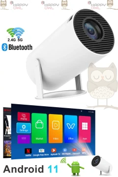 پروژکتور سینمایی قابل حمل 4K سینمای خانگی اندروید 12 با قابلیت نمایش 130 اینچ