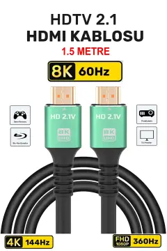 کابل HDMI 2.1 فوق‌العاده سریع 8K مدل 3117، کابل HDMI 4K 144Hz به طول 1.5 متر