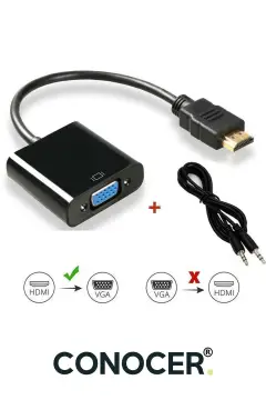 مبدل HDMI به VGA با خروجی AUX و پشتیبانی از USB