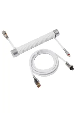 کابل بازیکن USB به Type-C مکانیکی Sarmal Aviator، 1.85 متر، سفید